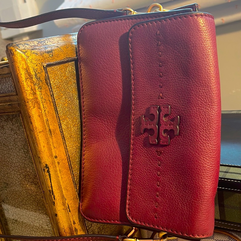 Tory Burch Burgandy Cross Body Bag